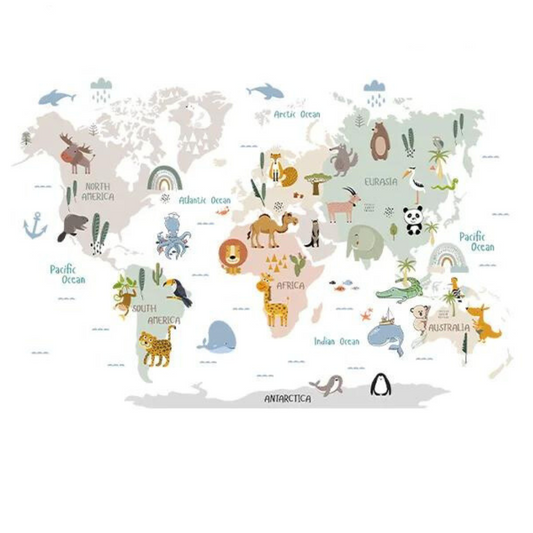 Animals around the world wall stickers